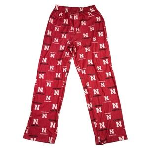 Nebraska Cornhuskers Youth XL 14/16 Fleece Pajama Pants Red White AOP
